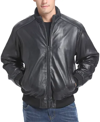 Bgsd Men's Men City Leather Bomber Jacket