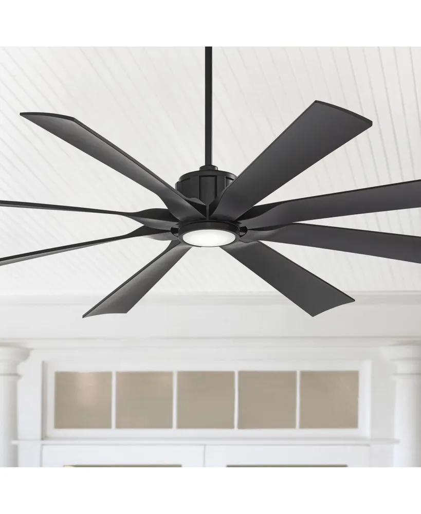 70" Defender Modern Large Indoor Outdoor Ceiling Fan with Led Light Remote Control Matte Black Damp Rated for Patio Exterior House Home Porch Gazebo G