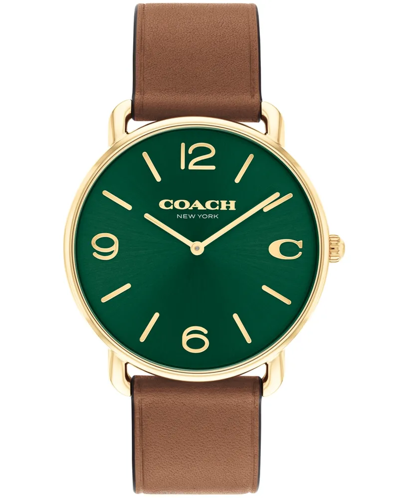 Coach Unisex Elliot Saddle Leather Watch 41mm