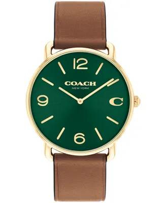 Coach Unisex Elliot Saddle Leather Watch 41mm