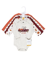 Hudson Baby Baby Boys Unisex Baby Cotton Long-Sleeve Bodysuits, Hello Fall, 5-Pack