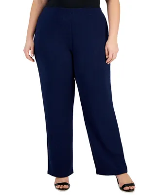Jm Collection Plus Size New Shine Knit Dressing Pants, Created for Macy's