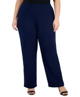 Jm Collection Plus Size New Shine Knit Dressing Pants, Created for Macy's