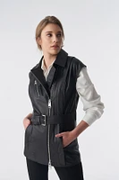 Furniq Uk Women's Genuine Leather Belted Waistcoat