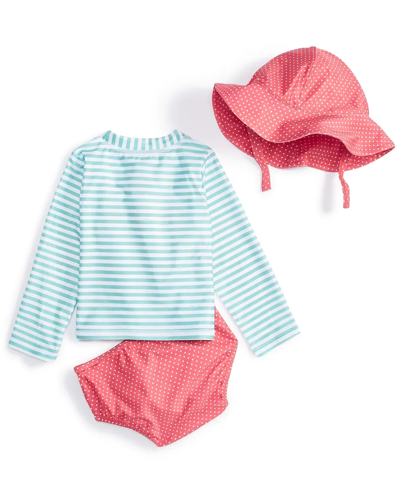 First Impressions Baby Girls Strawberry Swim Shirt, Shorts and Hat, 3 Piece Set, Created for Macy's