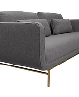Armen Living Lilou 77" Polyester with Metal Legs Sofa