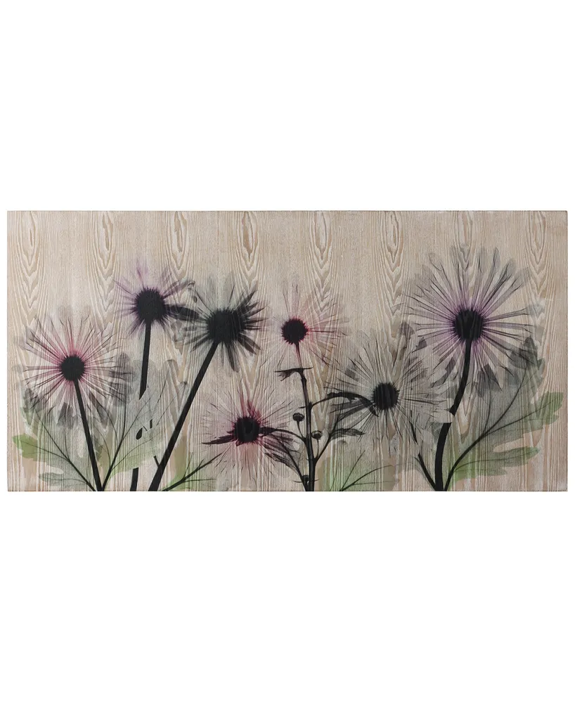 Empire Art Direct "Wild Flowers" Fine Radiographic Photography Hi Definition Giclee Printed Directly on Hand Finished Ash Wood Wall Art, 24" x 48" x 1