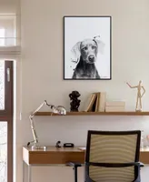 Empire Art Direct "Weimaraner" Pet Paintings on Printed Glass Encased with A Black Anodized Frame, 24" x 18" x 1"