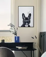 Empire Art Direct "French Bulldog" Pet Paintings on Printed Glass Encased with A Black Anodized Frame, 24" x 18" x 1"