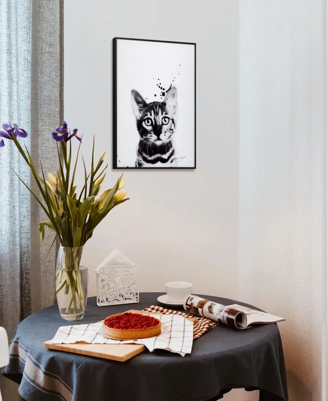 Empire Art Direct Rottweiler Pet Paintings on Printed Glass Encased with  A Black Anodized Frame, 24 x 18 x 1