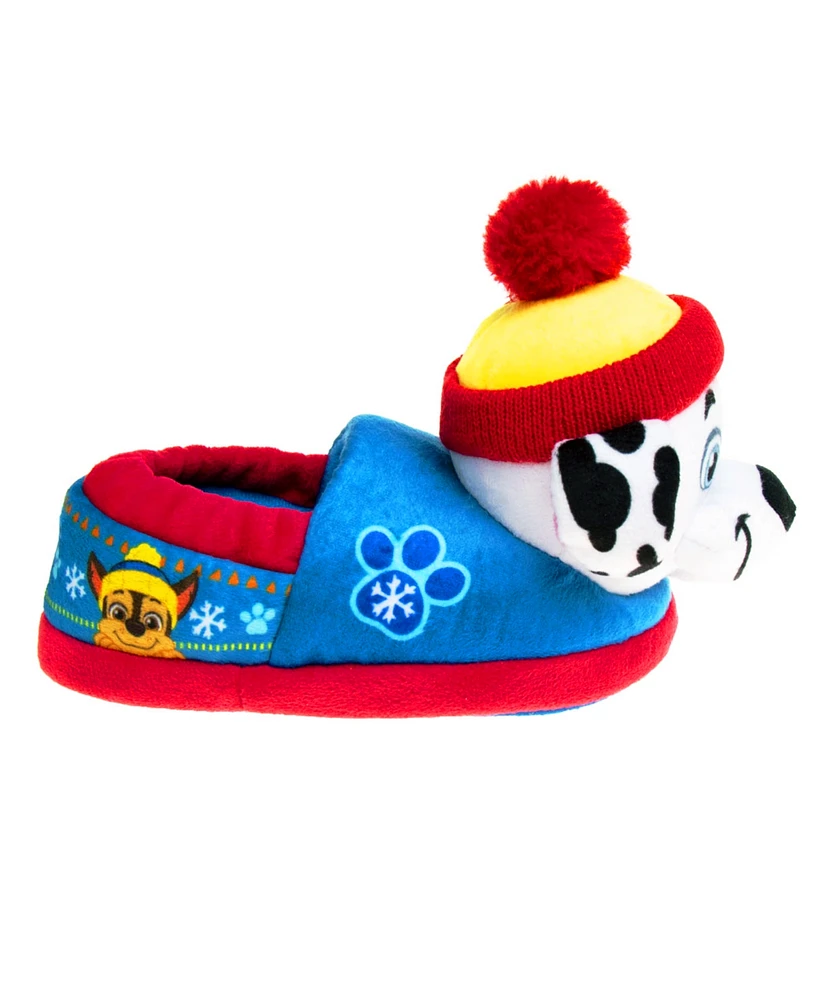 Nickelodeon Little Boys Paw Patrol Marshall and Chase Dual Sizes Slippers