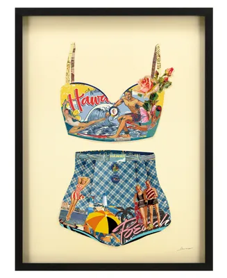 Empire Art Direct "Hawaii Beach" Dimensional Collage Framed Graphic Art Under Glass Wall Art, 25" x 33" x 1.4" - Multi