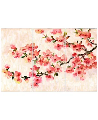 Empire Art Direct Cherry Blossom Composition Abc Frameless Free Floating Tempered Glass Panel Graphic Wall Art, 72" x 36" x 0.2" Each