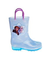 Disney Little Girls Frozen Anna and Elsa Dual Sizes Rain Boots