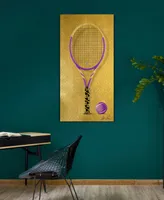 Empire Art Direct "Versace Vibes Racquet" Frameless Free Floating Tempered Glass Panel Graphic Wall Art, 24" x 48" x 0.2"