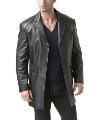 Bgsd Men Carter Three-Button Leather Car Coat