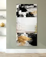 Empire Art Direct "Gray Skies" Rectangular Beveled Mirror on Free Floating Printed Tempered Art Glass, 32" x 64" x 0.4"