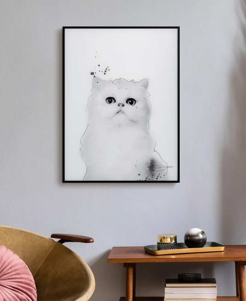 Empire Art Direct "Persian" Pet Paintings on Printed Glass Encased with a Black Anodized Frame, 24" x 18" x 1"