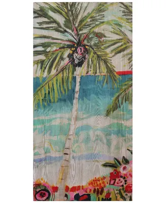 Empire Art Direct "Palm Tree Whimsy I" Fine Giclee Printed Directly on Hand Finished Ash Wood Wall Art, 48" x 24" x 1.5"