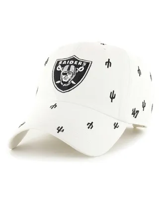 Men's and Women's '47 Brand White Las Vegas Raiders Confetti Clean Up Adjustable Hat