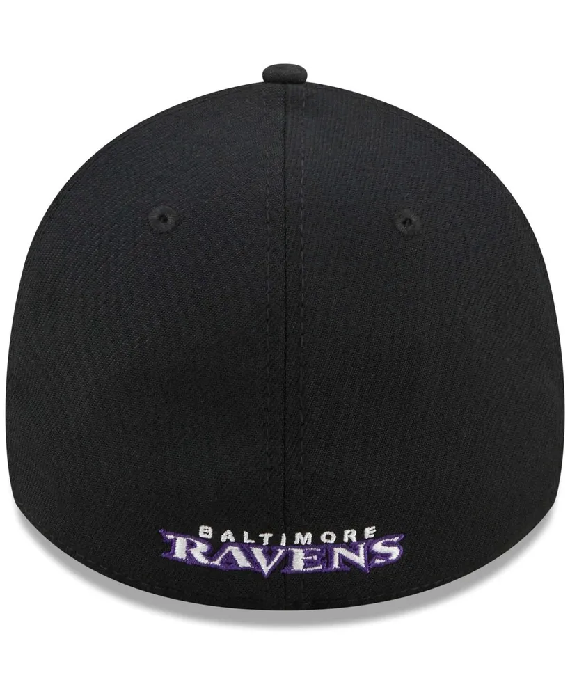 Men's New Era Black Baltimore Ravens Flawless Stripe 39THIRTY Flex Hat