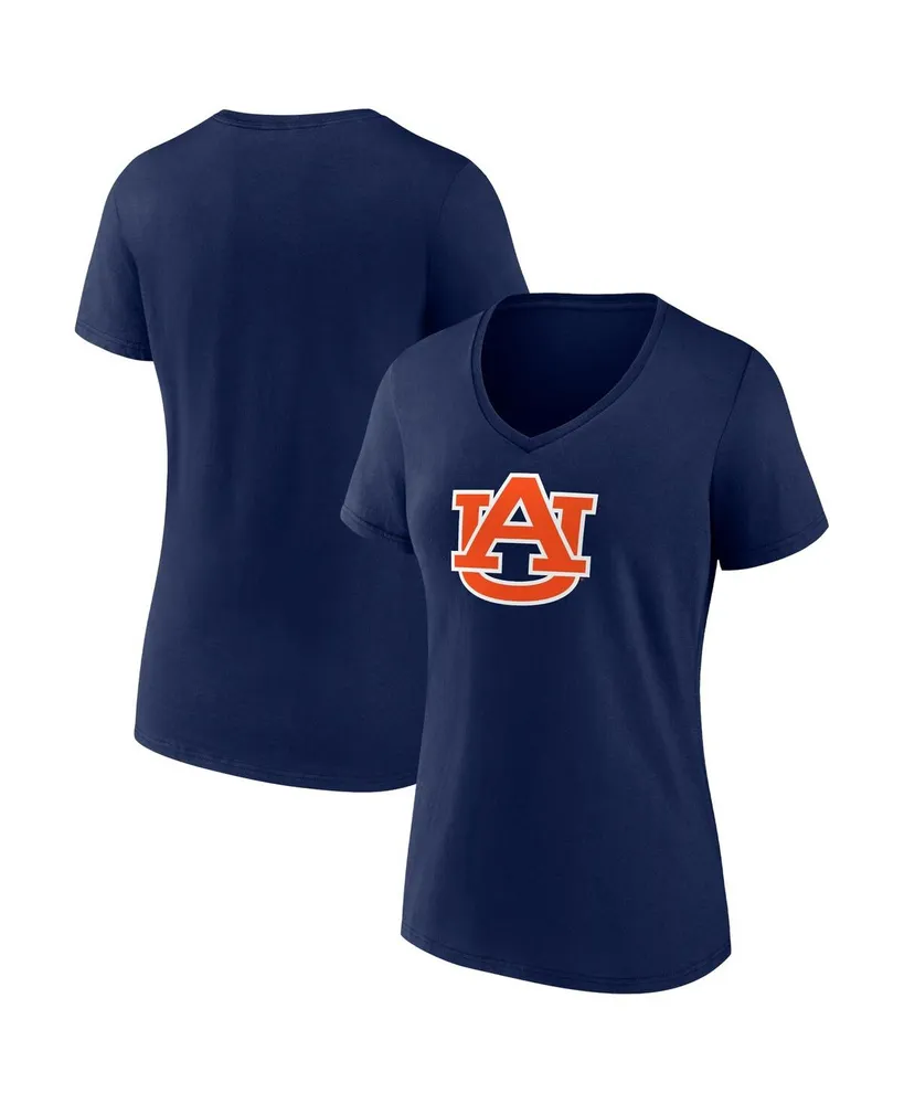 Women's Fanatics Navy Auburn Tigers Evergreen Logo V-Neck T-shirt