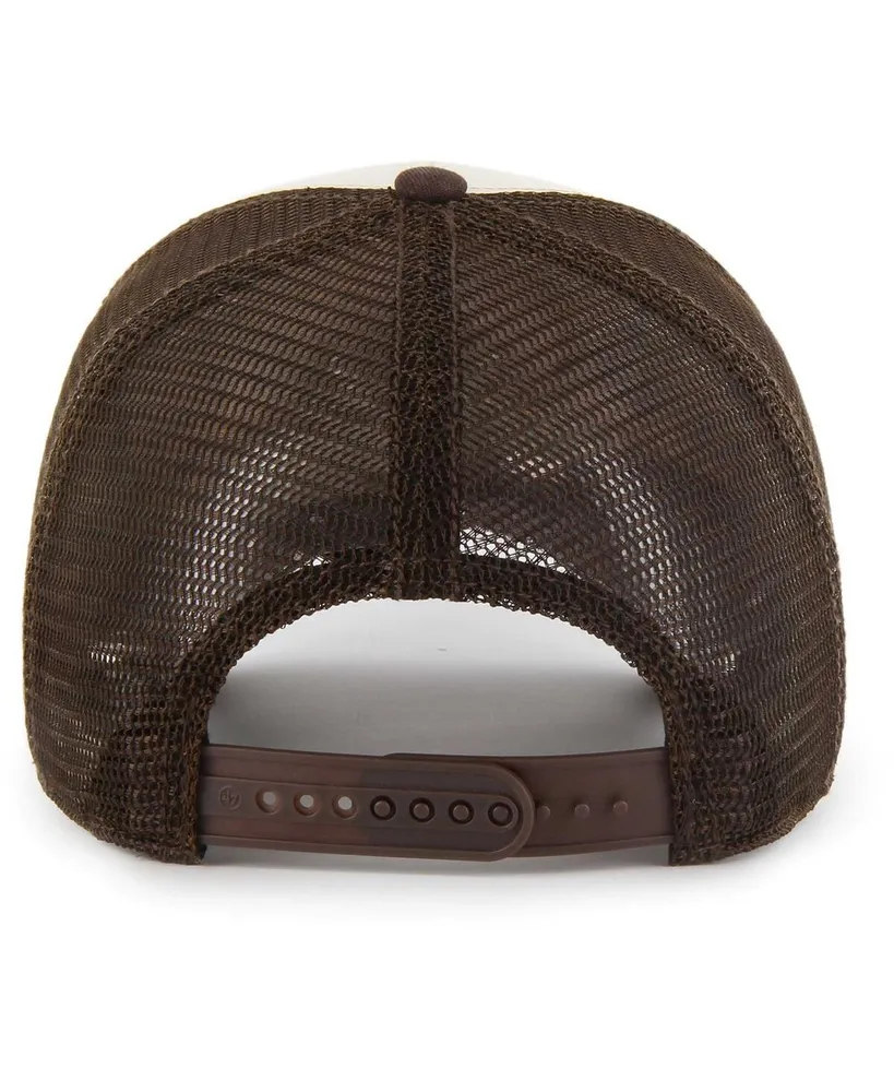 Men's '47 Brand Cream Distressed Cleveland Browns Breakout Mvp Trucker Adjustable Hat