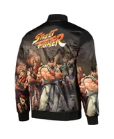 Men's Freeze Max Black Street Fighter Graphic Full-Snap Jacket