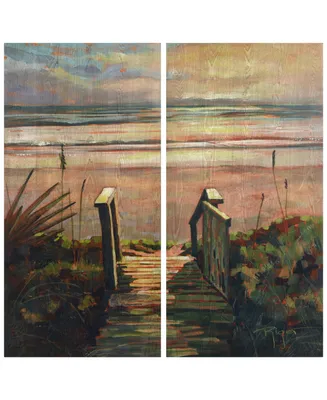 Empire Art Direct "Coastal Paradise Found" Fine Giclee Printed Directly on Hand Finished Ash Wood Wall Art, 60" x 60" x 1.5", Set of 2 - Multi
