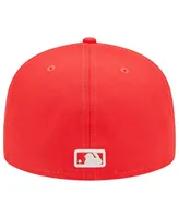 Men's New Era Red St. Louis Cardinals Lava Highlighter Logo 59FIFTY Fitted Hat
