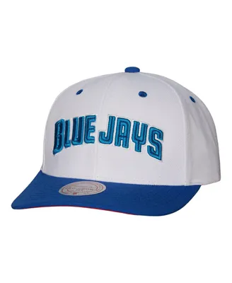 Men's Mitchell & Ness White Distressed Toronto Blue Jays Cooperstown Collection Pro Crown Snapback Hat