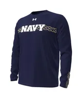 Men's Under Armour Navy Midshipmen 2023 Aer Lingus College Football Classic Performance Long Sleeve T-shirt