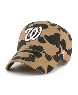 Women's '47 Brand Brown Washington Nationals Rosette Clean Up Adjustable Hat