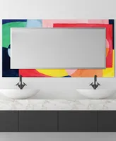 Empire Art Direct "Pop Perpetuity Ii" Rectangular Beveled Mirror on Free Floating Printed Tempered Art Glass, 54" x 28" x 0.4" - Multi