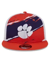 Men's New Era Orange Clemson Tigers Tear Trucker 9FIFTY Snapback Hat