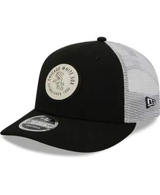 Men's New Era Black Chicago White Sox Circle Trucker Low Profile 9FIFTY Snapback Hat