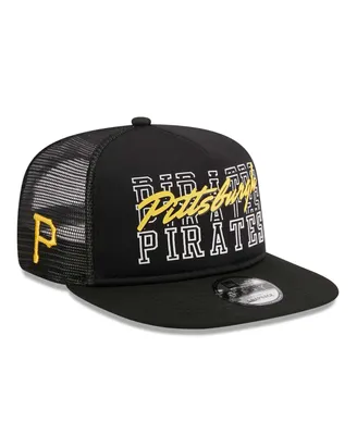 Men's New Era Black Pittsburgh Pirates Street Team A-Frame Trucker 9FIFTY Snapback Hat