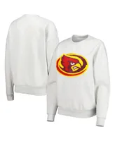 Women's Gameday Couture Heather Gray Iowa State Cyclones Chenille Patch Fleece Pullover Sweatshirt