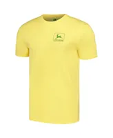 Men's and Women's Top of the World Yellow Distressed John Deere Classic Label T-shirt