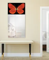 Empire Art Direct "Designer Butterfly" Rectangular Beveled Mirror on Free Floating Printed Tempered Art Glass, 48" x 24" x 0.4"