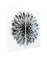Empire Art Direct "Dahlia Ab" Frameless Free Floating Tempered Glass Panel Graphic Wall Art Set of 2, 72" x 36" x 0.2" Each