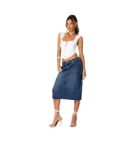 Women's Mirah denim midi skirt