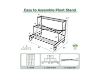 Slickblue 3-Tier Metal Plant Stand with Grid Shelf