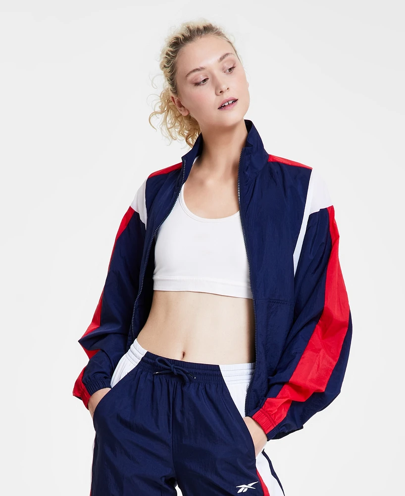 Reebok Women's Back Vector Colorblocked Track Jacket