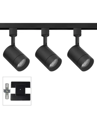 3-Head 12 Watt Led Ceiling Track Light Fixture Kit Floating Canopy Spot-Light Dimmable Adjustable Black Modern Transitional Kitchen Bathroom Living Ro