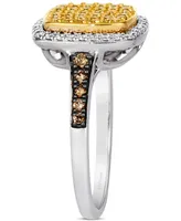 Le Vian Chocolatier Sunny Yellow Diamond, Vanilla Diamond, & Chocolate Diamond Ring (5/8 ct. t.w.) in 14k Two-Tone Gold