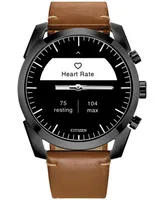 Citizen Men's Cz Smart Hybrid Sport Brown Leather Strap Smart Watch 43mm