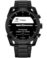 Citizen Men's Cz Smart Hybrid Sport Black-Tone Stainless Steel Bracelet Smart Watch 43mm