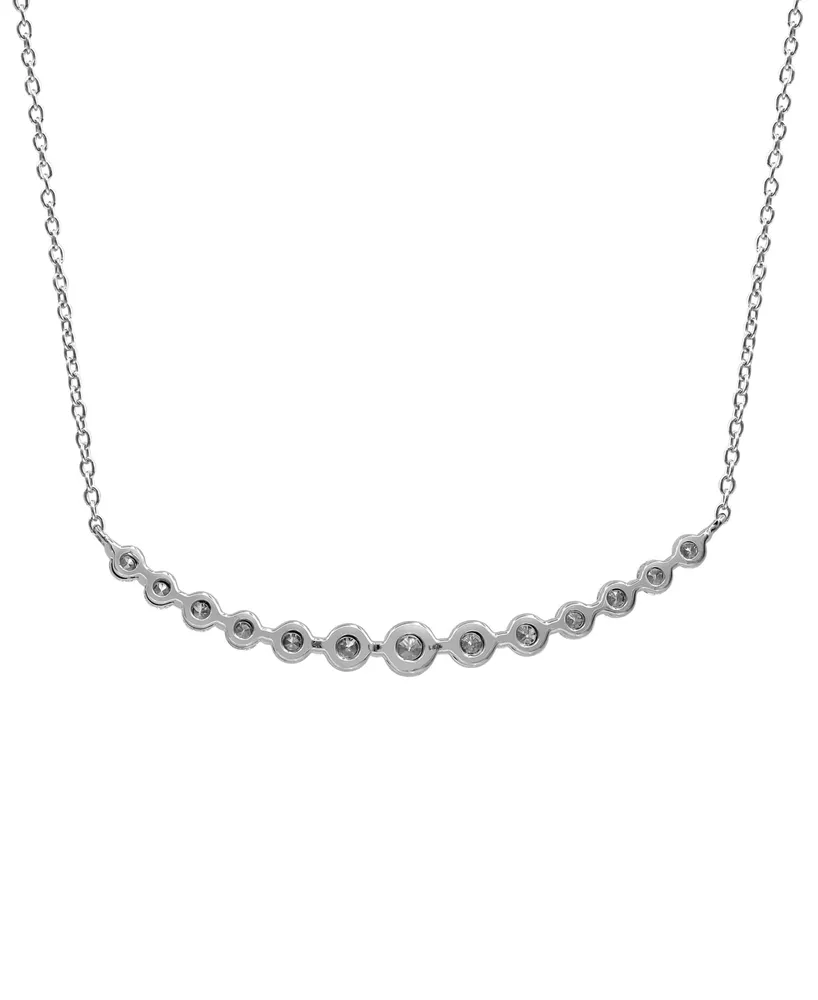Badgley Mischka Lab Grown Diamond Curved Bar Collar Necklace (1 ct. t.w.) in 14k White Gold, 16" + 2" extender