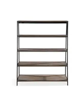 Finch 59" Wood and Metal Etagere Bookcase